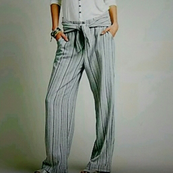 2/2 FREE PEOPLE LINEN PANTS WHITER ! - Picture 2 of 7
